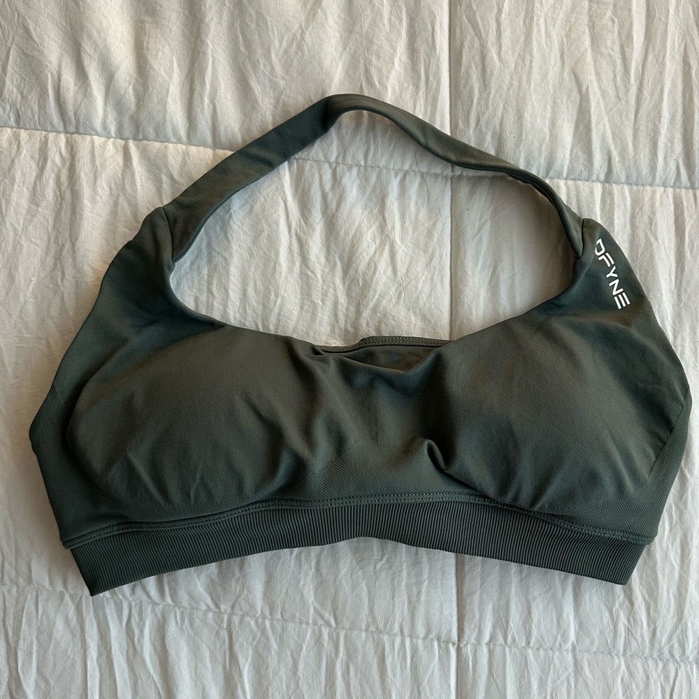 Dark Olive Dfyne Impact Bra